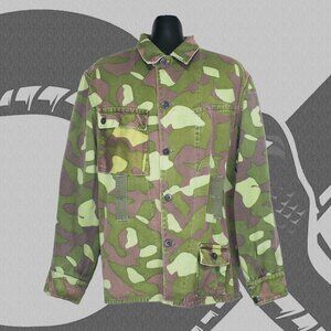 Vintage Military Jacket 1960s Reversible Camo Button Up Men's XL